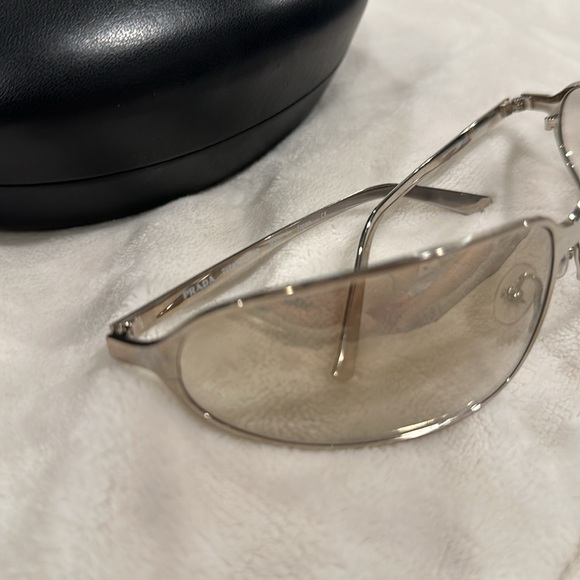 Prada Silver Titanium Clear SPR 62D 1BC - 7H1 Fashion Sunglasses Frames - Picture 2 of 13